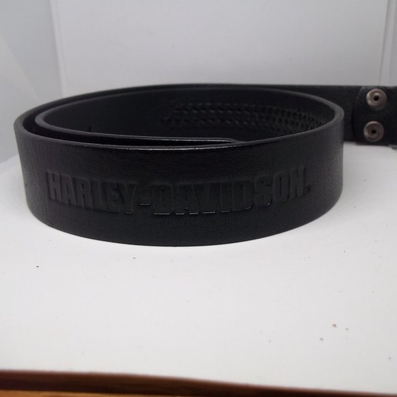 Genuine Harley-Davidson 32" Black leather belt (no buckle included) - Picture 1 of 7